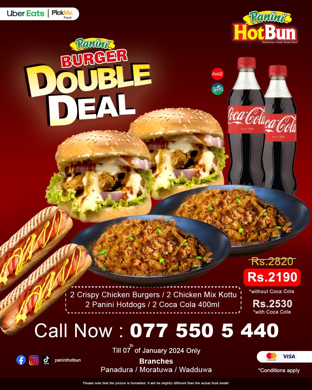Panini Burger Double Deal with Coke